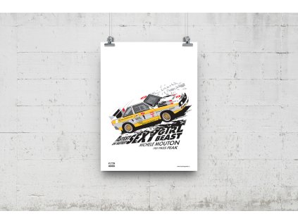 Poster Lusso Legends Michele Mouton Pikes Peak Audi 1985