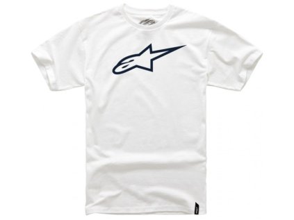 Pánské bílo-černé tričko AGELESS CLASSIC TEE Alpinestars krátké 1032-72030 2010 (Varianta S)