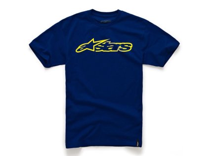 Pánské modro-žluté tričko BLAZE CLASSIC TEE Alpinestars krátké 1032-72032 7050 (Varianta S)
