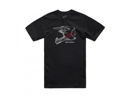 Pánské černé tričko MX HELMET CSF TEE Alpinestars 1214-73116 10 (Varianta S)