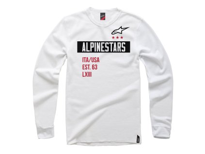 Pánská bílá mikina VALIANT CREW Alpinestars 1036-51007 20 (Varianta S)