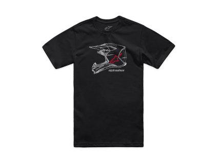 Pánské černé tričko MX HELMET CSF TEE Alpinestars 1214-73116 10 (Varianta S)