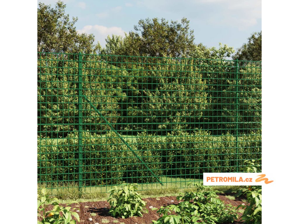 Drátěný plot s kotevními hroty zelený 1,4 x 10 m