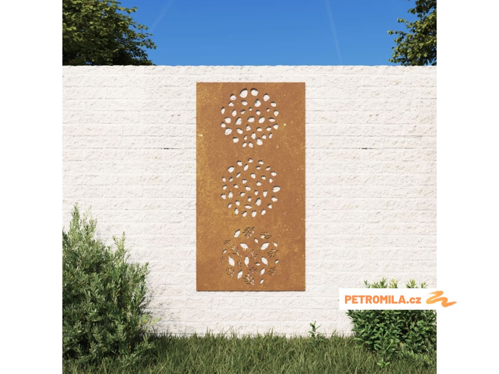 Zahradní nástěnná dekorace 105 x 55 cm cortenová ocel List