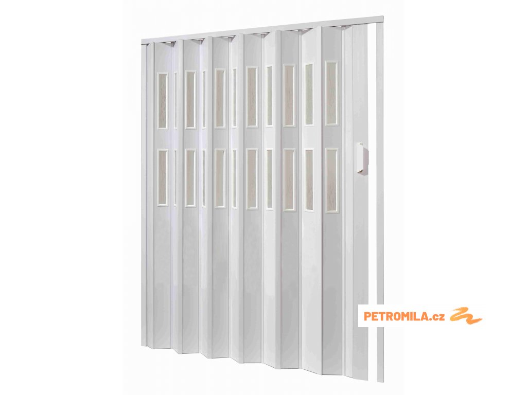 Plastové shrnovací dveře, šířka a výška na míru do 84-95x250cm (ODSTÍN HNĚDÁ, TYP DVEŘÍ plné)