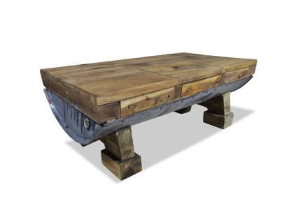 Konferenční stolek, masivní recyklované dřevo, 90x50x35 cm