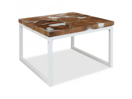 Konferenční stolek, teak a pryskyřice, 60x60x40 cm