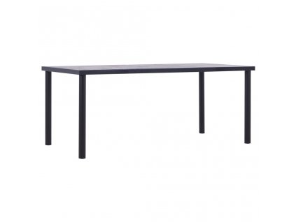 Jídelní stůl černý a betonově šedý 180 x 90 x 75 cm MDF