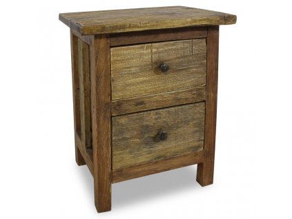 Noční stolek, masivní recyklované dřevo, 40 x 30 x 51 cm