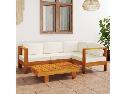 5dílná zahradní sedací souprava s polštáři 100 x 60 cm akáciové dřevo