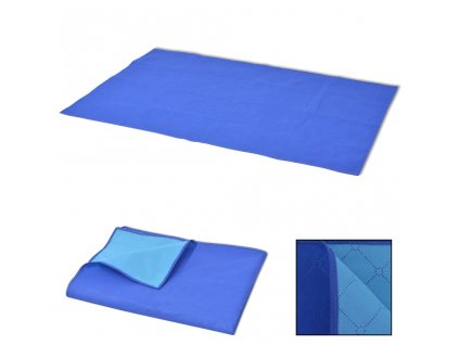 Pikniková deka modrá a světle modrá 150x200 cm