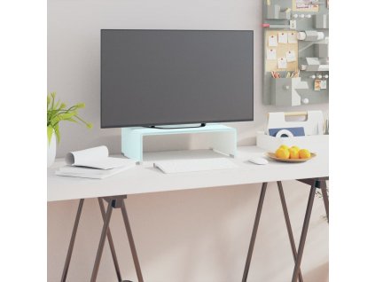 TV stolek / podstavec na monitor sklo zelený 40 x 25 x 11 cm