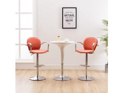 Barové stoličky s područkami 2 ks oranžové umělá kůže