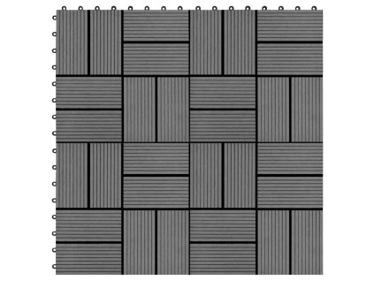 22 ks terasové dlaždice 30 x 30 cm 2 m² WPC šedé