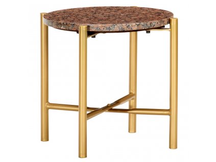 Konferenční stolek hnědý 40x40x40 cm pravý kámen mramorový vzor