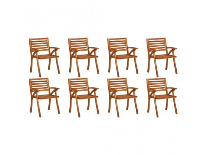 Zahradní židle 8 ks masivní akáciové dřevo