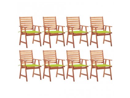 Zahradní jídelní židle 8 ks s poduškami masivní akáciové dřevo