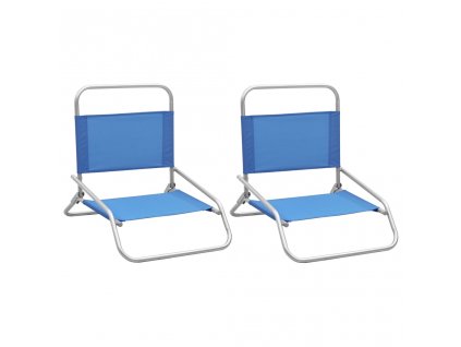Skládací plážové židle 2 ks modré textil