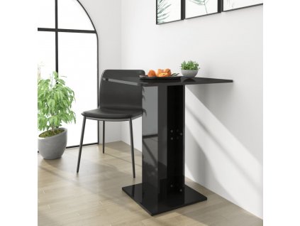 Bistro stolek černý s vysokým leskem 60 x 60 x 75 cm dřevotříska