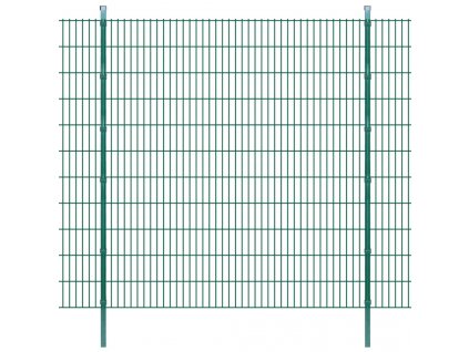 2D zahradní plotový dílec a sloupky 2008x2230 mm, 2 m, zelené