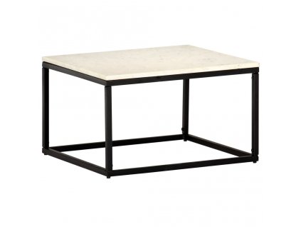 Konferenční stolek bílý 60x60x35 cm pravý kámen mramorový vzor