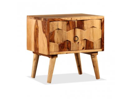Noční stolek s 1 zásuvkou, masivní sheeshamové dřevo