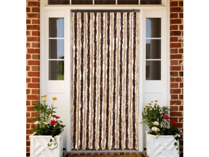 Závěs proti hmyzu béžový a světle hnědý 90 x 220 cm Chenille