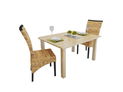 Jídelní židle 2 ks abaka a masivní mangovníkové dřevo