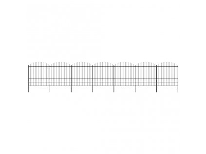 Zahradní plot s hroty ocel (1,75–2) x 11,9 m černý