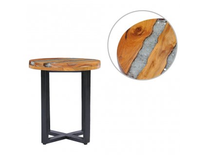 Konferenční stolek 40 x 45 cm masivní teak a polyresin