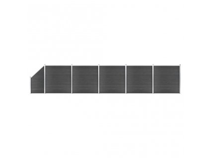 Set plotového dílce WPC 965 x (105–186) cm černý