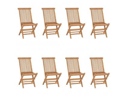 Skládací zahradní židle 8 ks masivní teakové dřevo