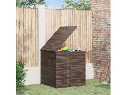 Zahradní úložný box PE ratan 100 x 97,5 x 104 cm hnědý