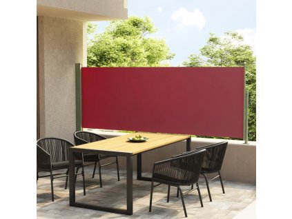 Zatahovací boční markýza/zástěna na terasu 117 x 300 cm červená