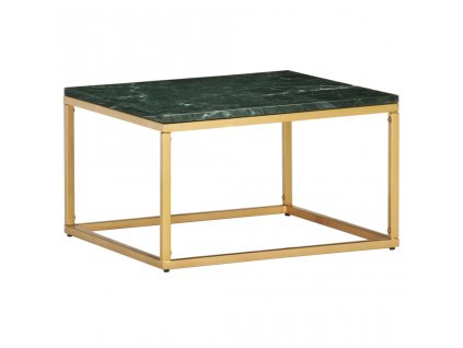 Konferenční stolek zelený 60x60x35cm pravý kámen mramorový vzor
