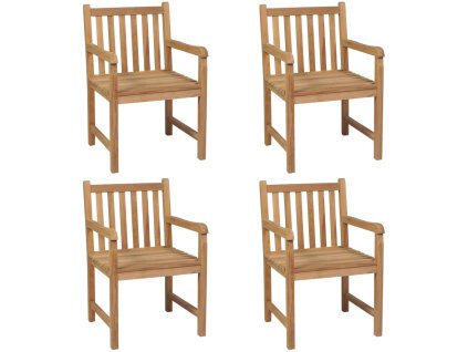 Zahradní židle 4 ks masivní teakové dřevo