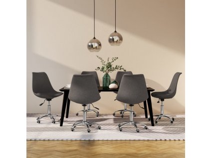 Otočné jídelní židle 6 ks tmavě šedé textil