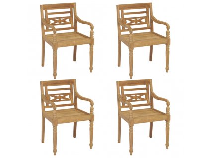 Židle Batavia 4 ks masivní teakové dřevo