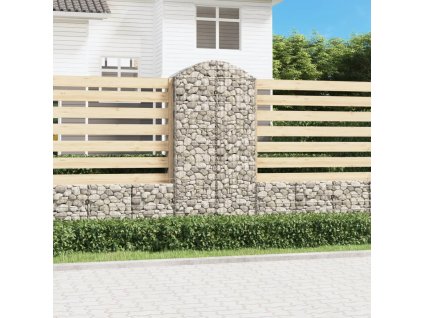 Klenutý gabionový koš 100 x 50 x 200/220 cm pozinkované železo