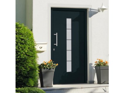 Vchodové dveře hliník a PVC antracitové 110 x 210 cm