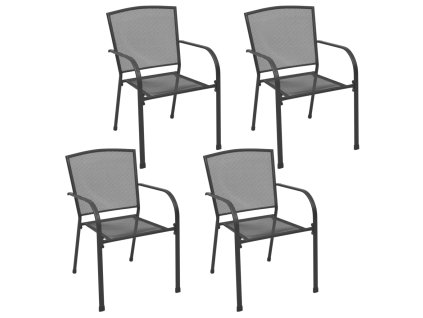 Zahradní židle 4 ks pletivový design antracitové ocel