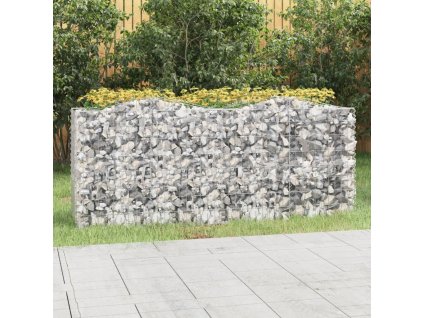 Klenutý gabion vyvýšený záhon 200x50x100 cm pozinkované železo