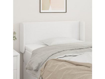 Čelo postele typu ušák bílá 103 x 16 x 78/88 cm umělá kůže