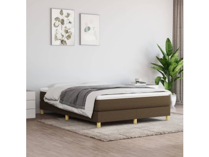 Rám postele bez matrace tmavě hnědý 140 x 200 cm textil