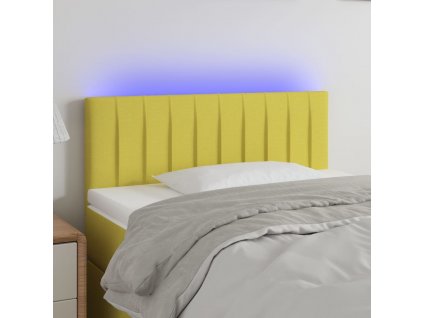 Čelo postele s LED zelené 80 x 5 x 78/88 cm textil