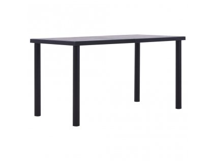 Jídelní stůl černý a betonově šedý 140 x 70 x 75 cm MDF