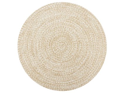 Ručně vyráběný koberec juta bílý a přírodní 120 cm