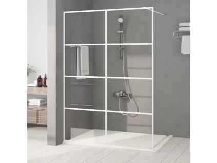 Sprchová zástěna walk-in bílá 140 x 195 cm čiré ESG sklo