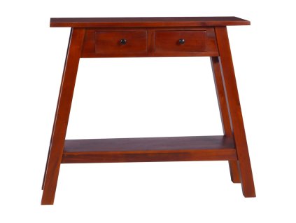 Konzolový stolek klasicky hnědý 90 x 30 x 75 cm masivní mahagon