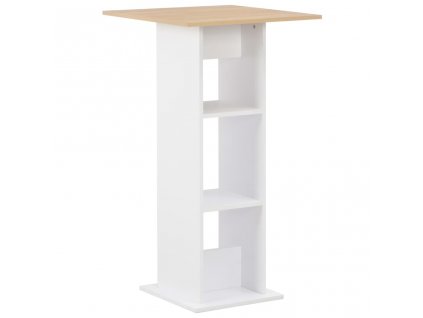 Barový stůl bílý a dub sonoma 60 x 60 x 110 cm